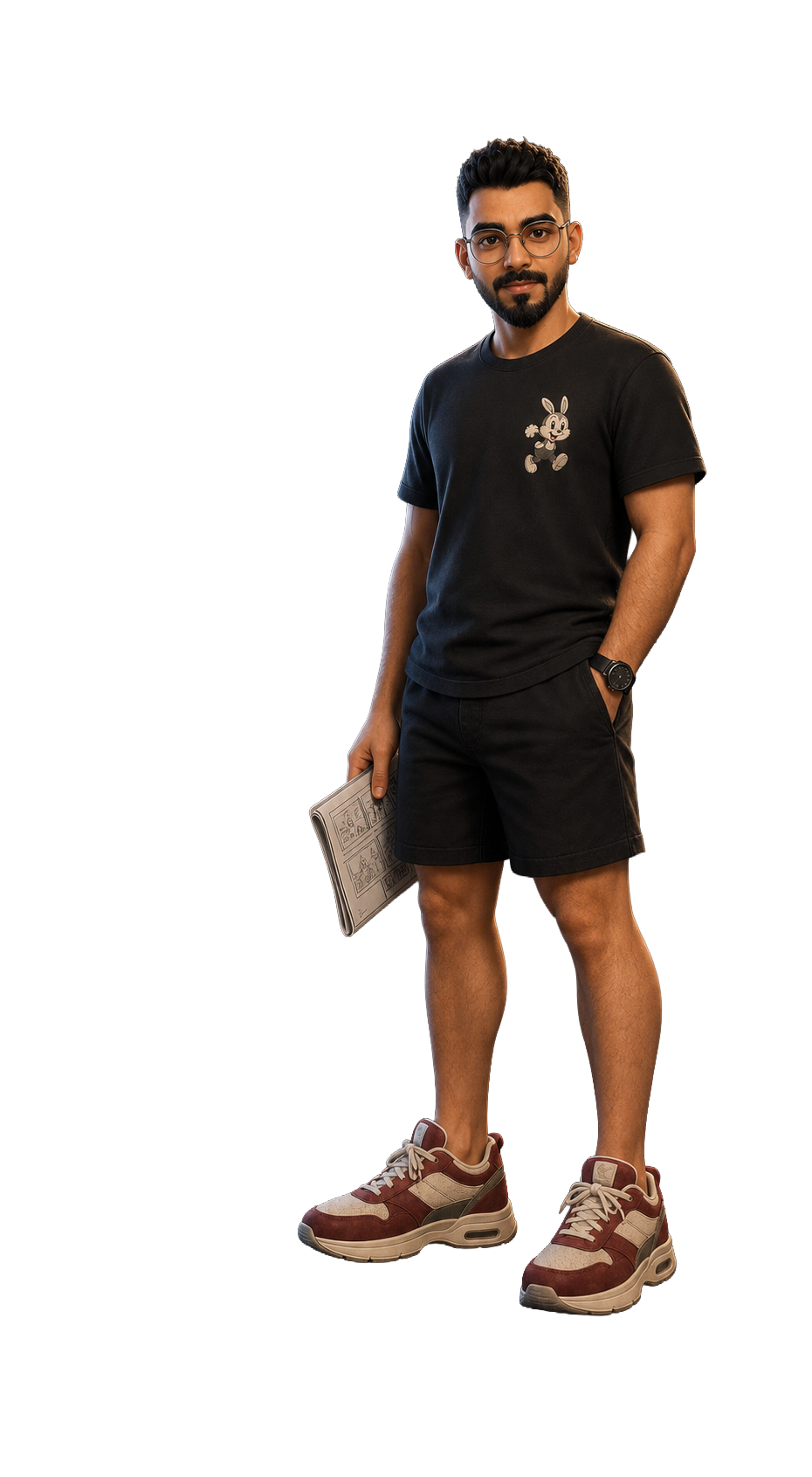 Alitto Fernandes wearing a black Bugs Bunny t-shirt